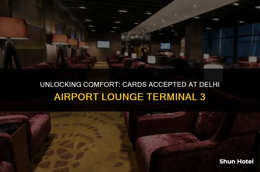 which cards are accepted at delhi airport lounge terminal 3