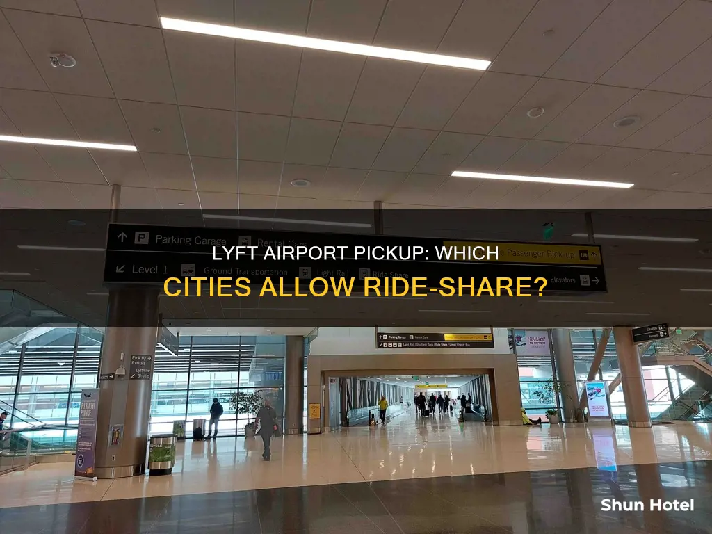 which city lyft drivers can pick up at airport