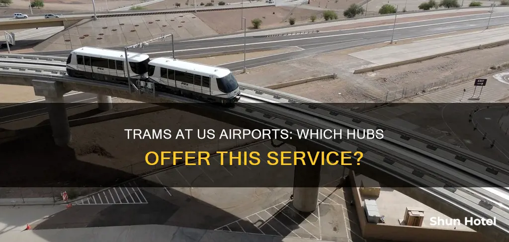 which major us airports have trams