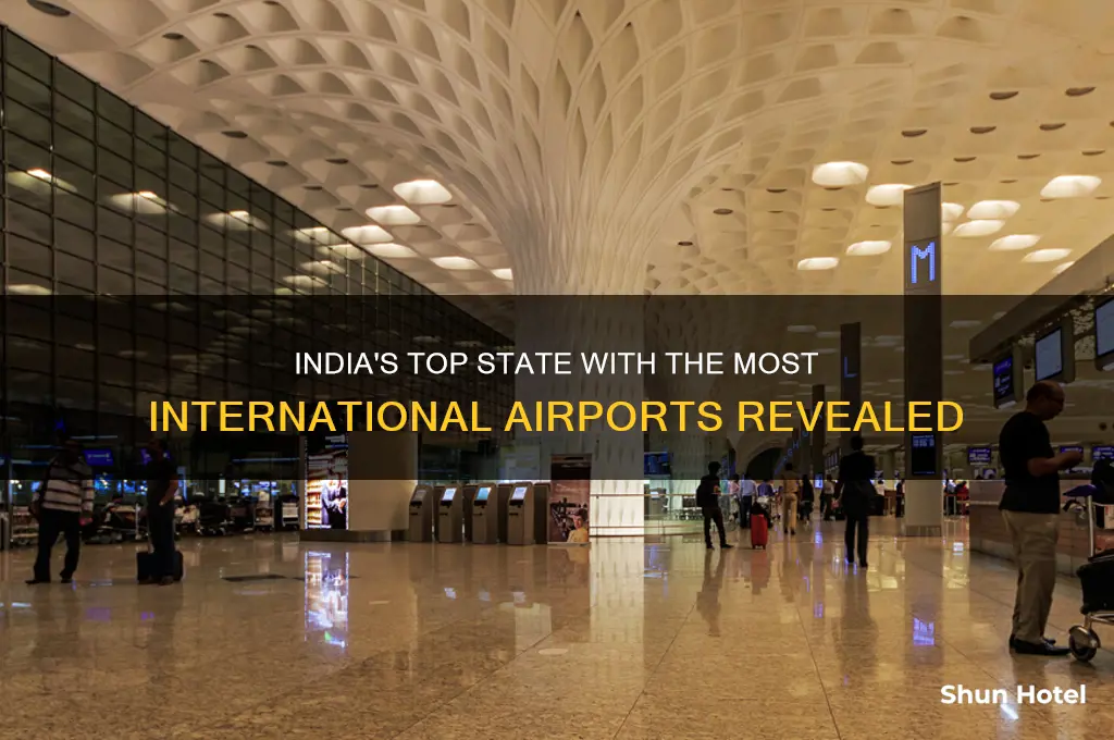 which state has highest international airport in india