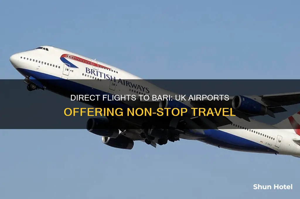 which uk airports fly direct to bari