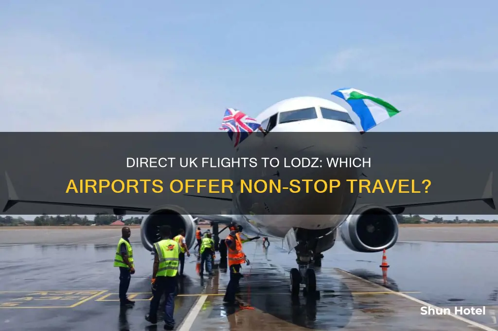 which uk airports fly direct to lodz