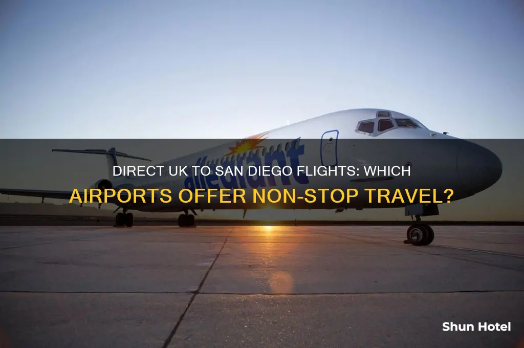 which uk airports fly direct to san diego