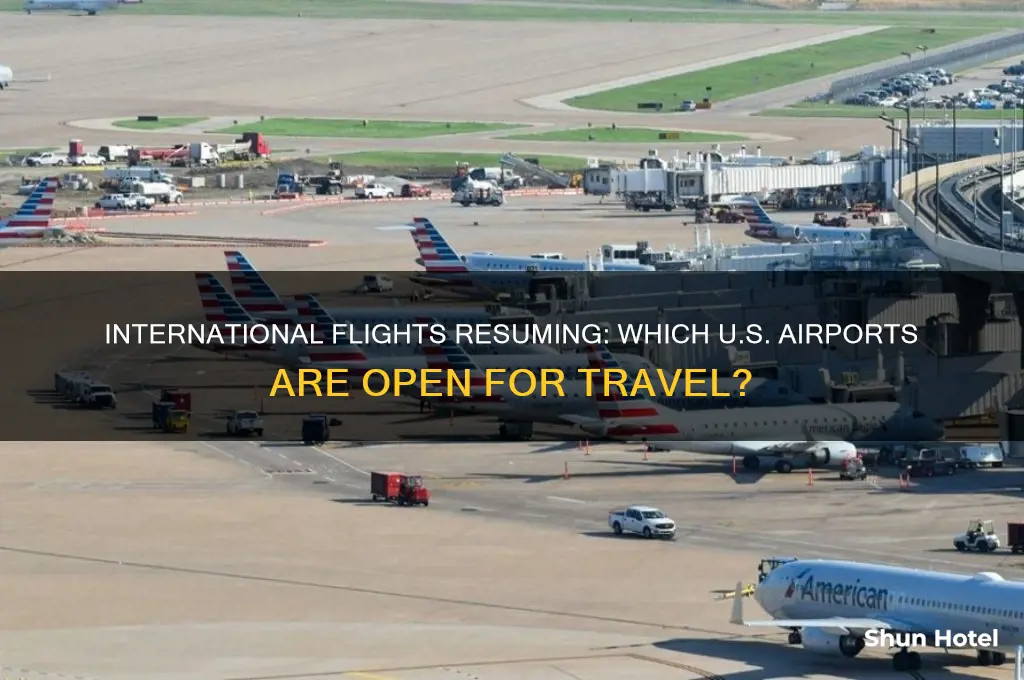 which us airports are accepting international flights
