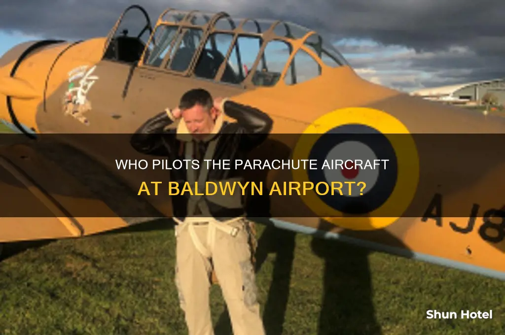 who flies the parachute thing at baldwyn airport