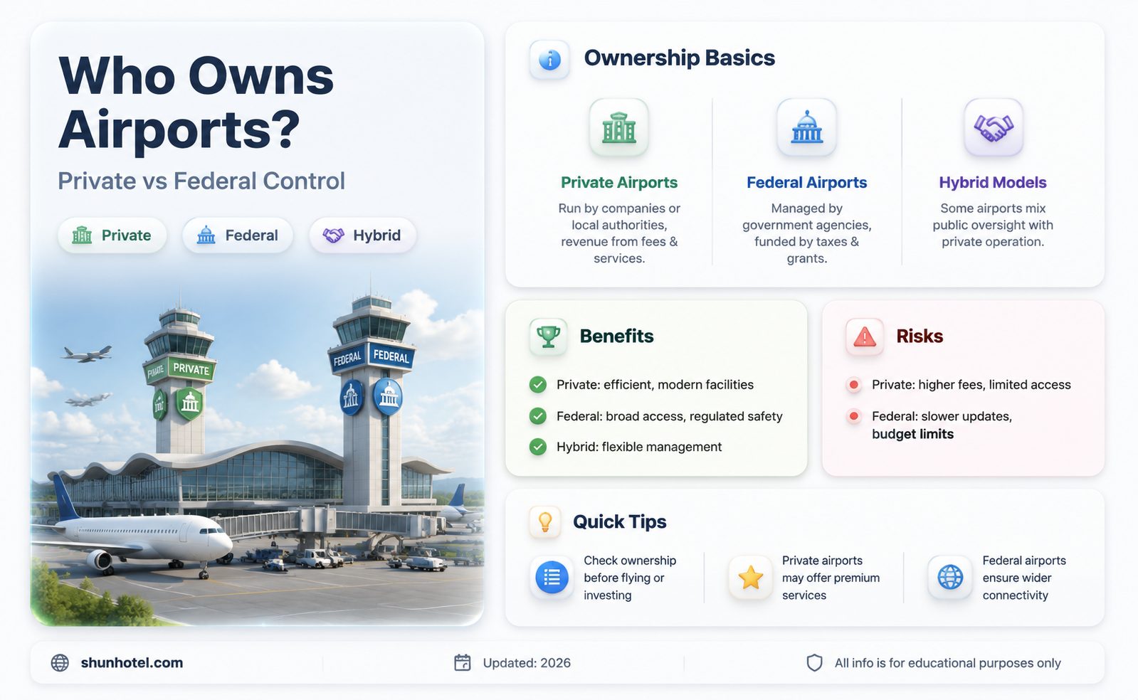 are airports privately or federally owned