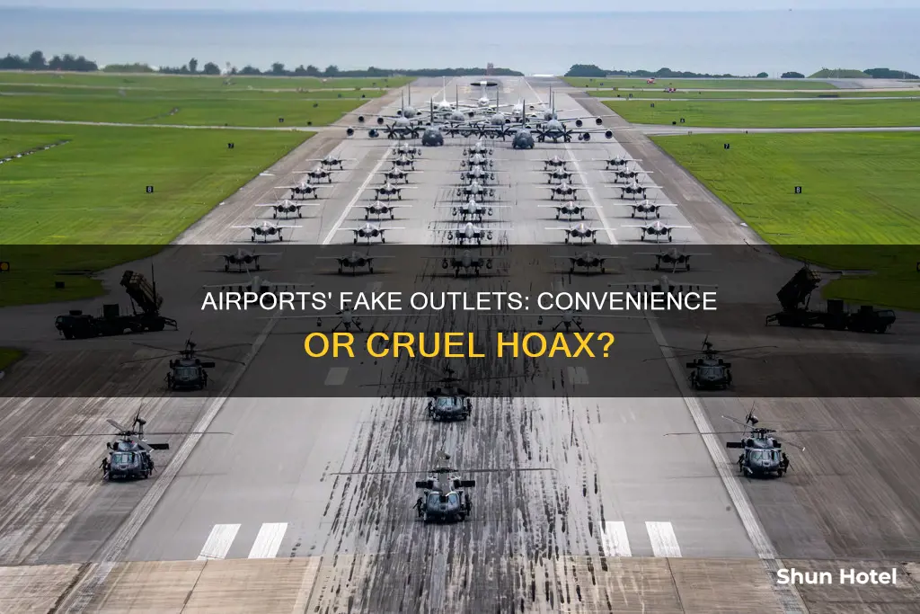 why do airports have fake outlets
