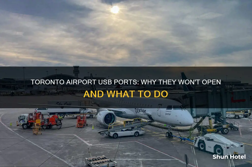 why wont the usb ports in the toronto airport open