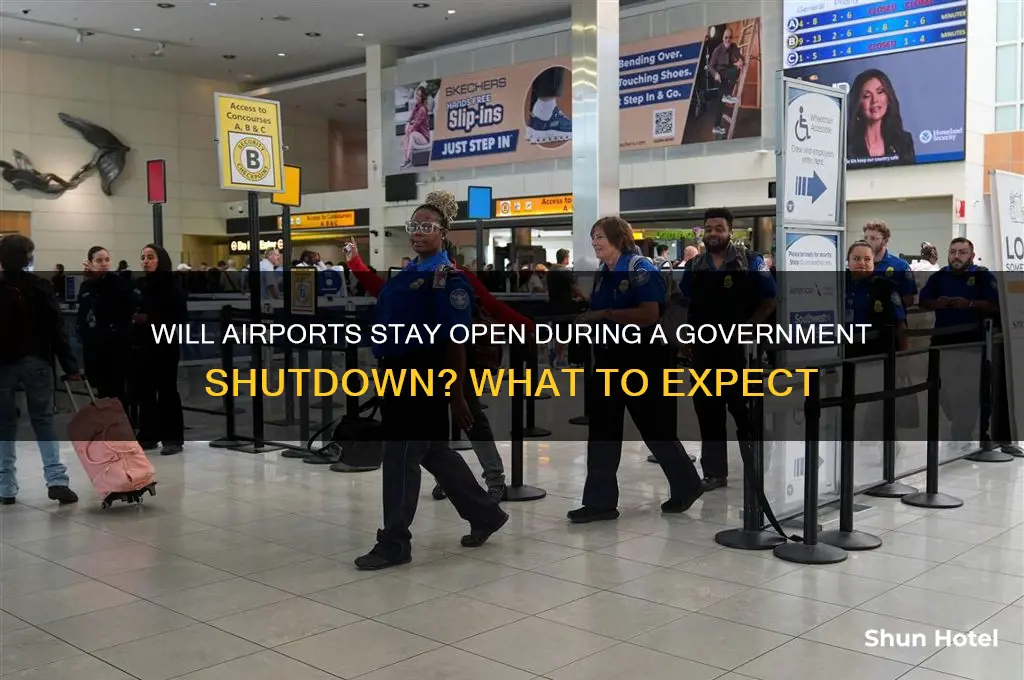 will airports be open during government shutdown